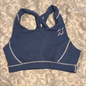 Peloton Blue Racerback Sports Bra for Intense Workouts